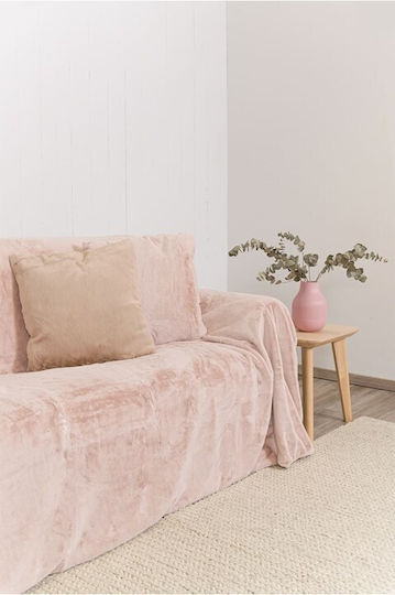Naf Naf Lapin Armchair Throw 170x170cm Dusty Pink