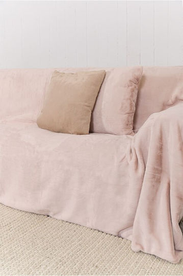 Naf Naf Lapin Armchair Throw 170x170cm Dusty Pink
