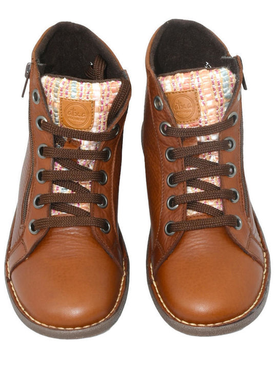 Leder Stiefeletten Damen Braun