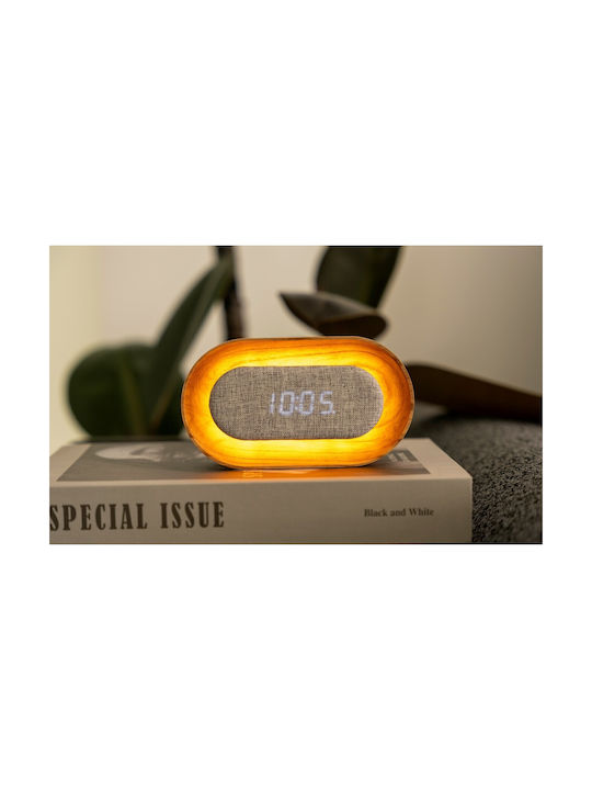 Gingko Lumos Clock Oval White Ash G07o-ah 703556206888