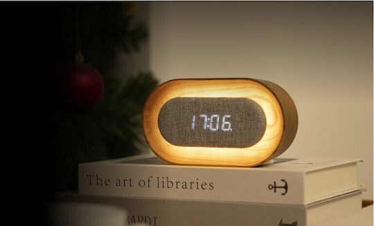 Gingko Lumos Clock Oval Walnut G076o-wt 703556206871
