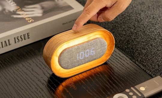 Gingko Lumos Clock Oval White Ash G07o-ah 703556206888