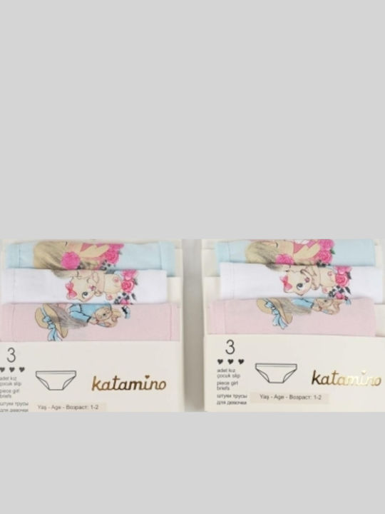 Katamino Комплект детски гащички λευκό ροζ γαλάζιο