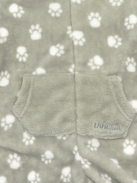 Kids' One-piece Pajamas Winter Fleece Coral, Γκρι Usrh022a