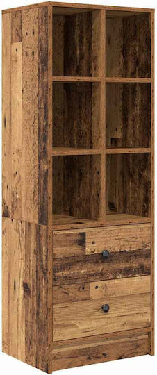 Desk Wooden with Bookshelf Old Wood 70x50x76cm