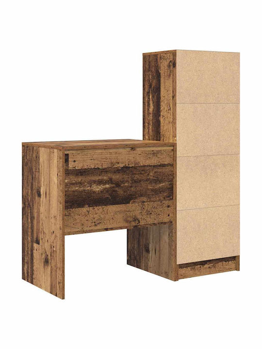 Schreibtisch Holz mit Bücherregal Old Wood 70x50x76cm