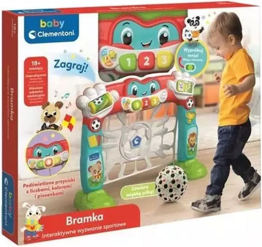 Baby Clementoni Детска Играчка Interactive Goal със Звуци за 18+ Месеца