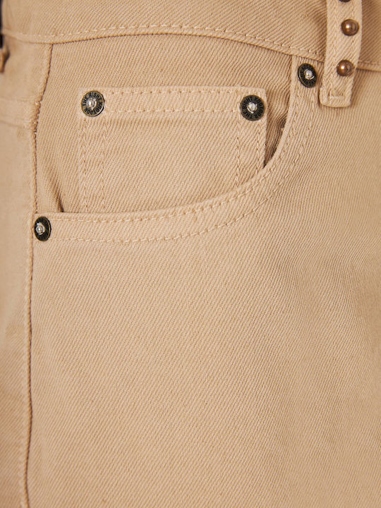 High Rise Women's Jean Pants in Regular Fit Beige