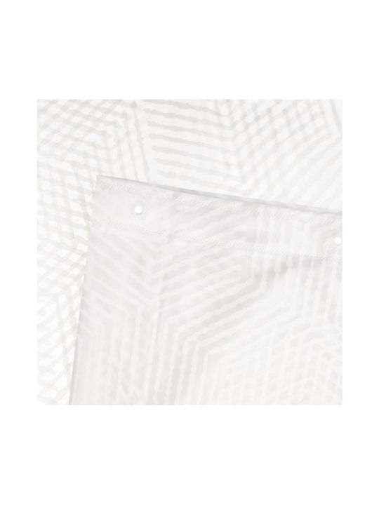 Perdea de Baie 180x180cm Transparent White Linear Design