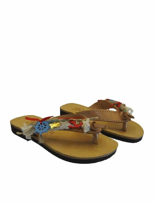 Kinder Flip Flops Beige