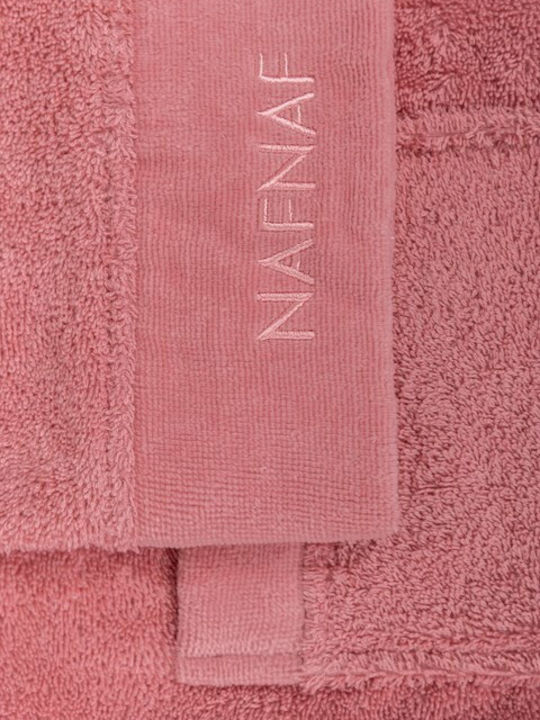 Naf Naf Bonjour Bademantel mit Kragen Eng Rose 450gr/m²