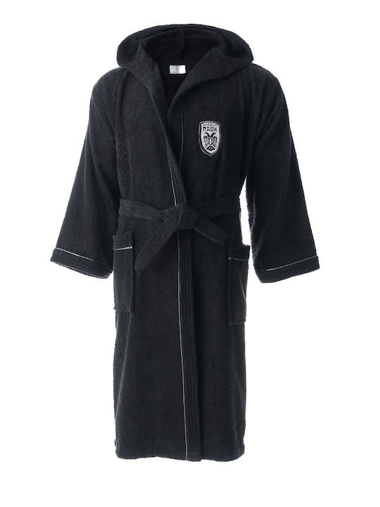 Vesta Home Paok Μπουρνούζι με Κουκούλα Μαύρο 360gr/m²