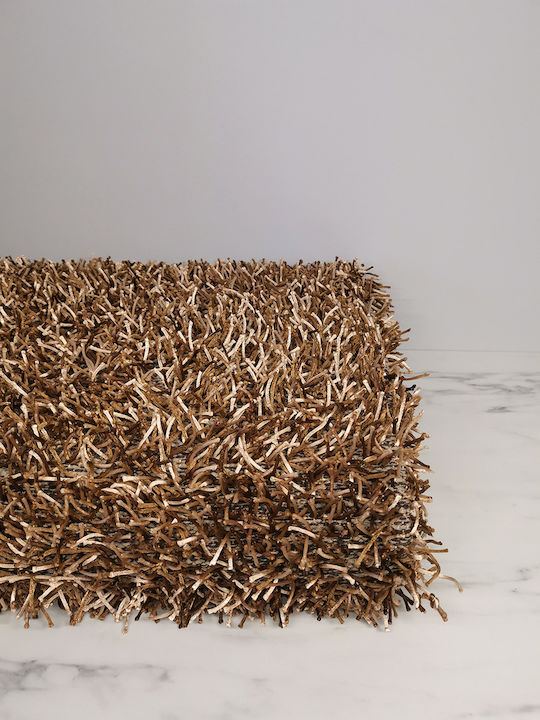 Χαλί Shaggy 120x180cm Καφέ-εκρού
