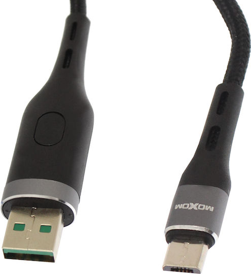 Moxom LED USB 2.0 to micro USB Cable Μαύρο 1m 6451 1τμχ