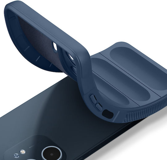 Husă Din Silicon Avizar Oppo A5x Design Relief Texturat Albastru