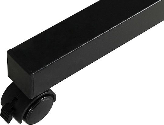 Desk Wooden Black with Metal Legs & Adjustable Height 80x40x111cm