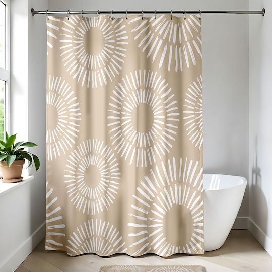 Atmosphera Ethnik Spirals Duschvorhang Stoff 180x200cm Ecru 1200785 Atmosphera Ethnik Spirals Duschvorhang Stoff 180x200cm Ecru 1200785