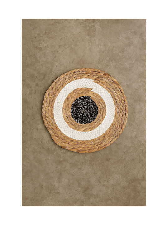 Farfurie de Perete Împletită Alb Natural Negru Ø30x5cm