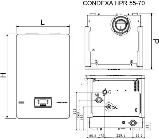 Riello Condexa HPR 70 Επιτοίχιος Λέβητας Συμπύκνωσης 60200kcal/h