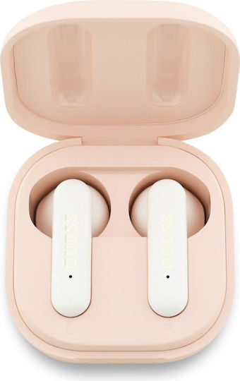 Guess 4G Metal Logo In-ear Bluetooth Handsfree Earphones with Charging Case Pink