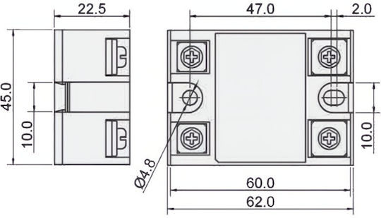 Earu Ssr-25da 25a Output Ac24-380v Solid State Relay