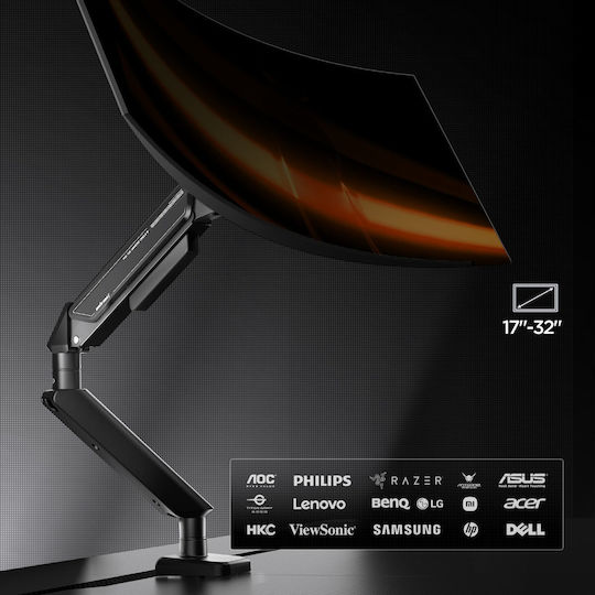 Anda Seat Βάση Γραφείου Οθόνης έως 32" με Βραχίονα (AD-W-A6D-1S-BB)
