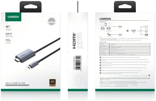 Ugreen Cablu HDMI de sex masculin - USB-C 2m Gri