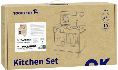 Tooky Toys Детска Кухня от Дърво за 3+ Години 8 Части
