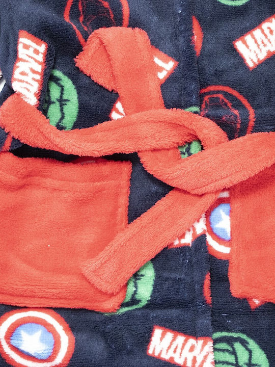 Marvel Kinder Bademantel Winterlich Fleece Dark Blue