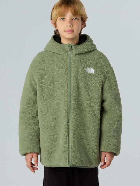 Kids' Sports Jacket Double Sided with Hood Green