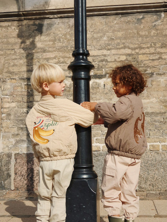 Waterproof Kids' Bomber Windproof with Lining Travertine