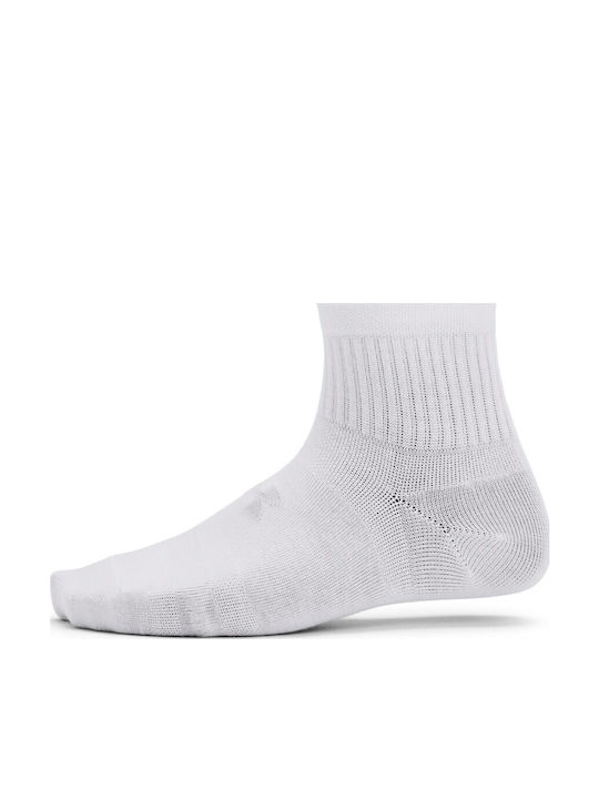 Under Armour Essential Αθλητικές Κάλτσες Λευκές 3 Ζεύγη