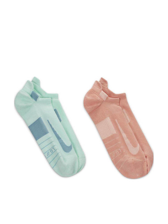 Nike Multiplier Running Socks Running Κάλτσες Πολύχρωμες 2 Ζεύγη