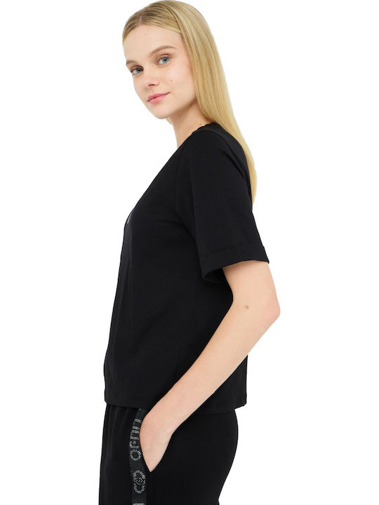 Women's Blouse with V Neckline Nero