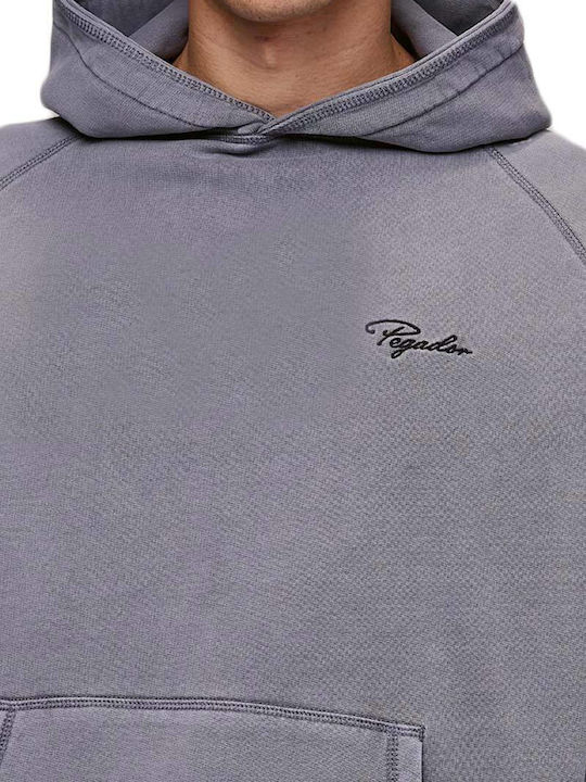 Sweatshirt with Hood Vintage Grey Black