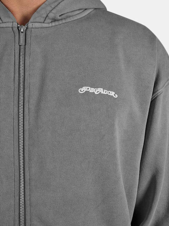 Vintage Grey Men's Sweatshirt with Hood