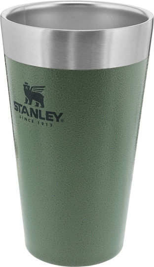 Stanley Stacking Glass Thermos Stainless Steel 470ml Hammertone Green