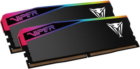 Patriot Viper RGB Elite 5 DDR5 32GB Memory RAM with 2x16GB Modules and Speed 6400 for Desktop