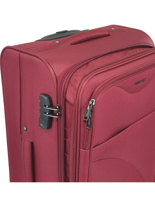 Forecast 8317 Mittlerer Reisekoffer Weichschalen Rot mit 2 Räder Höhe 60cm