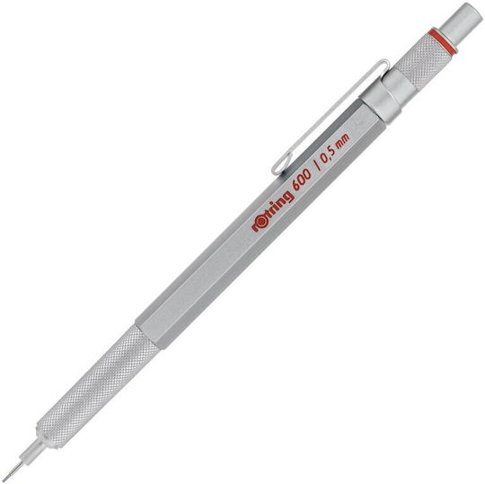 Rotring 600 Silver Mechanical Pencil 0.5mm 1852321 3501178523218