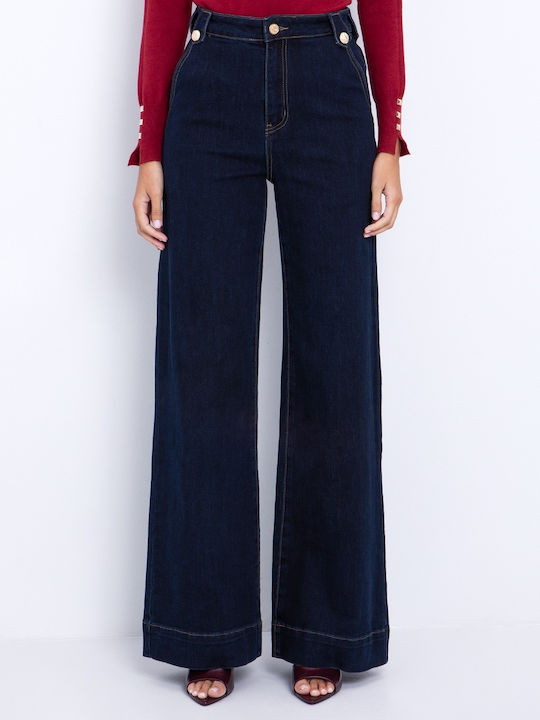 High Rise Women's Jean Pants in Wide Leg Style