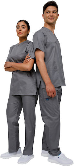 Ultima Unisex Blue Pants & Blouse Set Cotton and Polyester