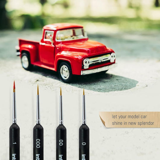 Set 4 Perii De Precizie Intrend Premium Acuarelă Ulei Acrilic Pictură Față Artă Unghii