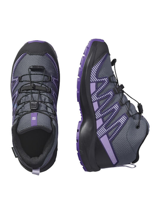 Kids Hiking Boots Xa Pro V8 Mid Waterproof Gray