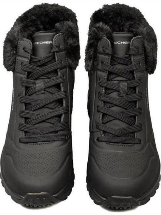 Women's Ankle Boots Platform & Fur Black
