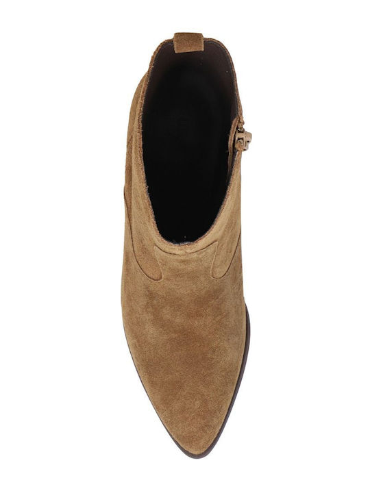 Leder Stiefeletten Damen Braun