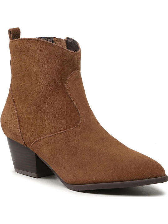 Leder Stiefeletten Damen Braun