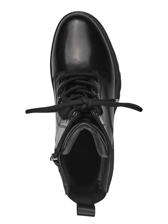 Leder Stiefeletten Damen Schwarz