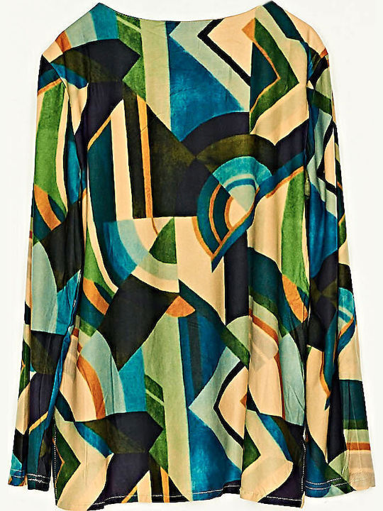 Bluza Damă Cu Decolteu Tip Zâmbet Multicolor