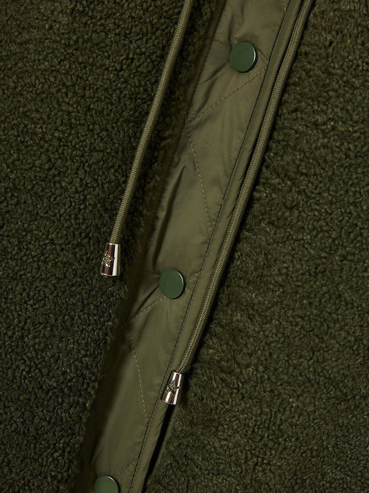 Women's Lifestyle Jacket for Winter with Hood Khaki